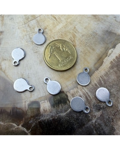 Zawieszka moneta/blaszka 8,5x6x0,8mm stal nierdzewna
