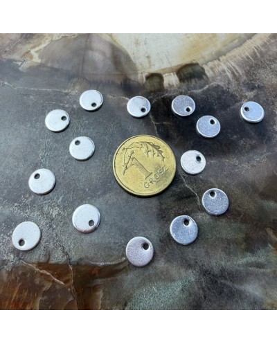 Zawieszka moneta/blaszka 6x0,8mm stal nierdzewna