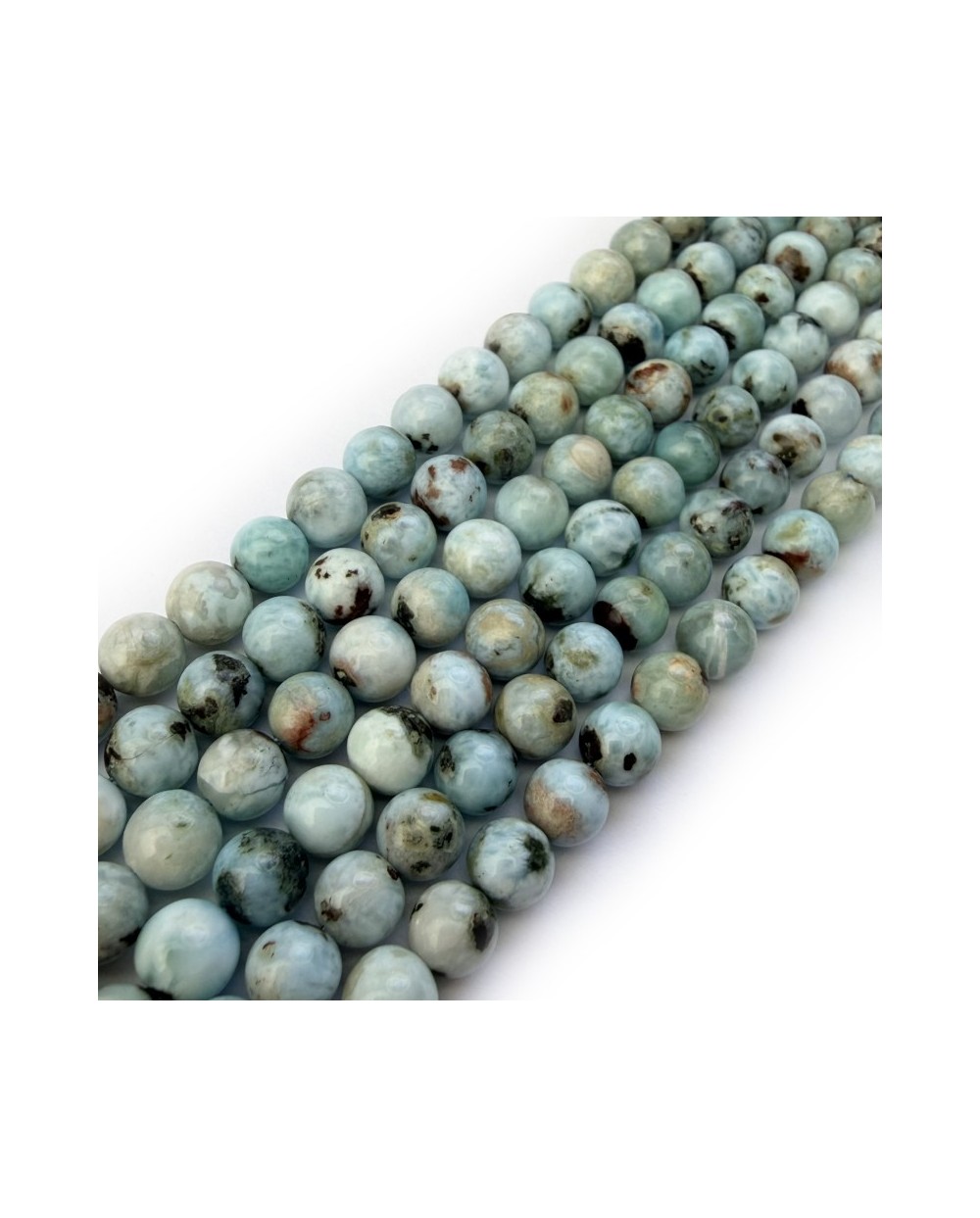 Kamień naturalny Larimar kulka gładka ok 6mm sznurek mix
