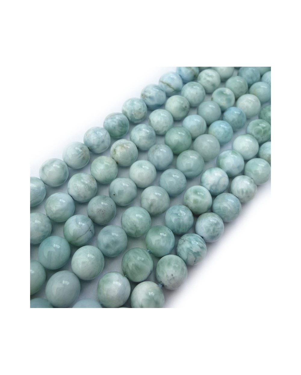 Kamień naturalny Larimar Klasa AAA kulka gładka ok 6mm sznurek mix