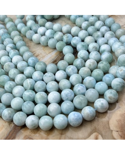 Kamień naturalny Larimar Klasa AAA kulka gładka ok 6mm sznurek mix