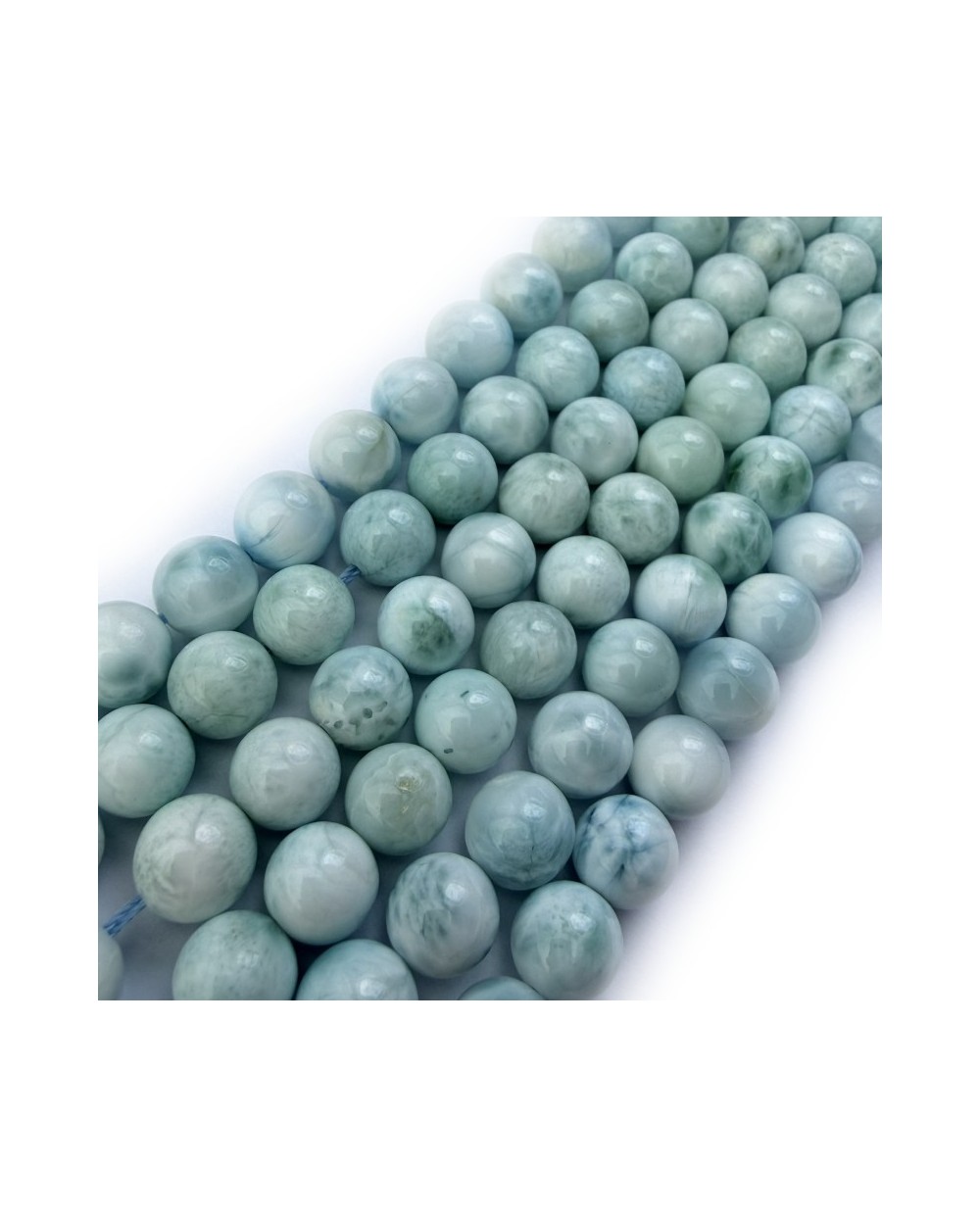 Kamień naturalny Larimar Klasa AAA kulka gładka ok 8mm sznurek mix