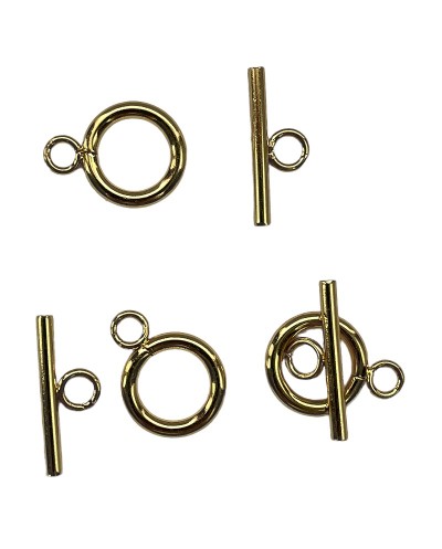Zapięcie toggle  16x12x2mm stal nierdzewna złote