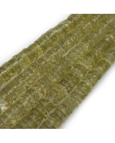 Kamień naturalny kwarc lemon dysk heishi fasetowany ok 6x3mm sznurek