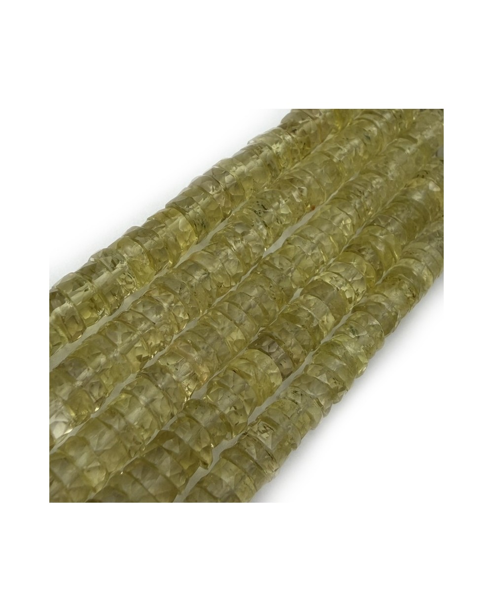 Kamień naturalny kwarc lemon dysk heishi fasetowany ok 6x3mm sznurek