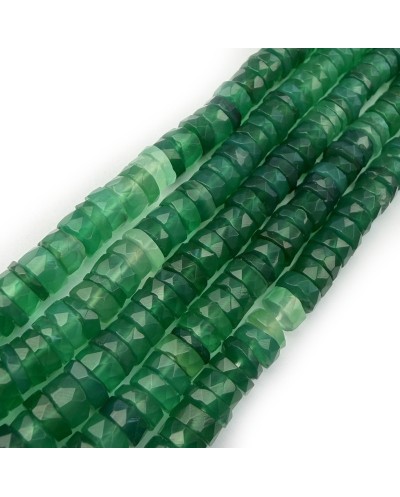 Kamień naturalny onyks zielony dysk heishi fasetowany ok 6x3mm sznurek