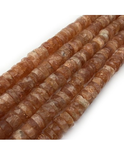 Kamień naturalny kamień słoneczny dysk heishi fasetowany ok 6x3mm sznurek