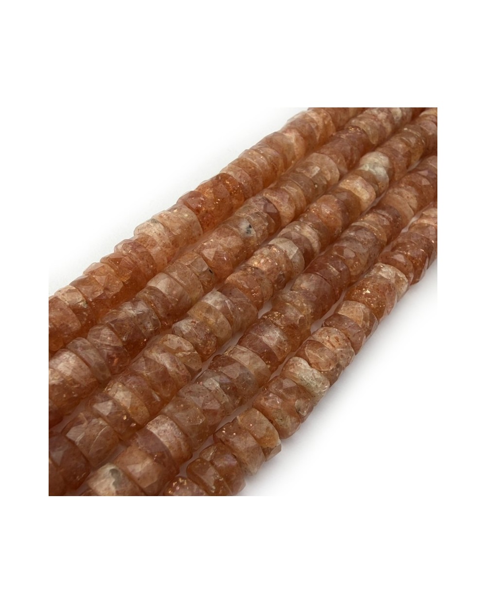 Kamień naturalny kamień słoneczny dysk heishi fasetowany ok 6x3mm sznurek