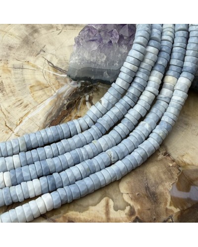 Kamień naturalny opal niebieski dysk heishi fasetowany ok 6x3mm sznurek