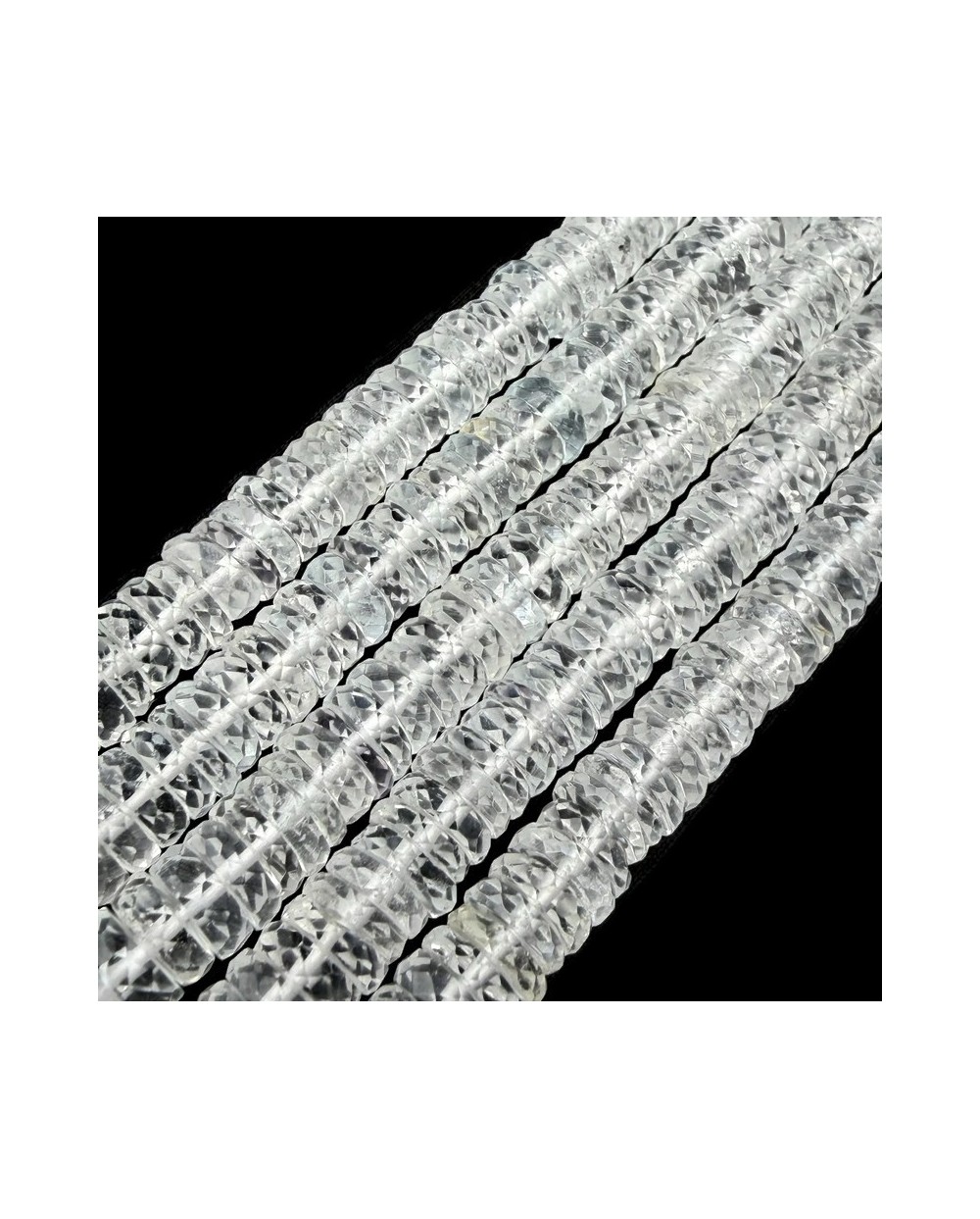 Kamień naturalny topaz dysk heishi fasetowany ok 6x3mm sznurek