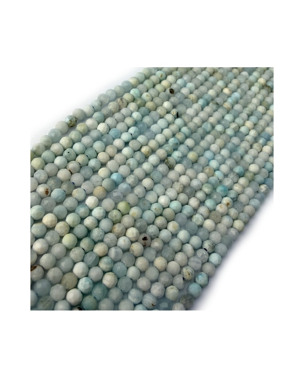 Kamień naturalny Larimar kulka fasetowana ok 2,9-3,1mm sznurek mix
