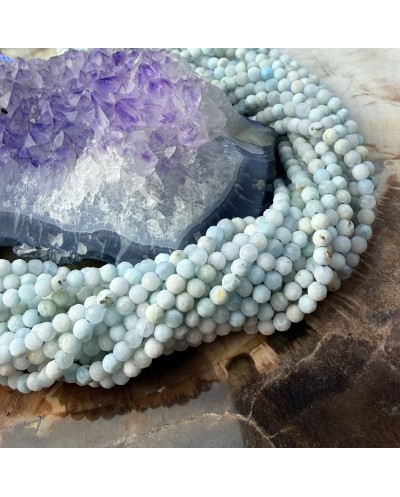 Kamień naturalny Larimar kulka fasetowana ok 2,9-3,1mm sznurek mix