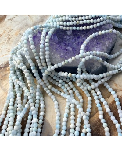 Kamień naturalny Larimar kulka fasetowana ok 2,9-3,1mm sznurek mix