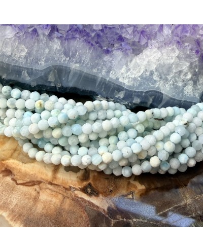 Kamień naturalny Larimar kulka fasetowana ok 2,9-3,1mm sznurek mix