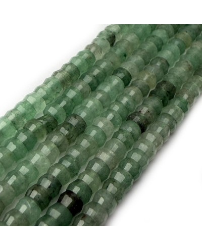 Kamień naturalny Awenturyn zielony dysk heishi fasetowany ok 4x2-2,5mm sznurek