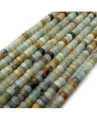 Kamień naturalny Amazonit dysk heishi fasetowany ok 4x2-2,5mm sznurek