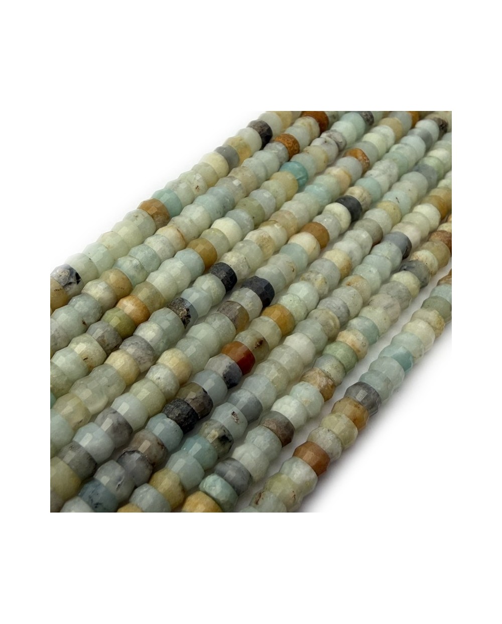 Kamień naturalny Amazonit dysk heishi fasetowany ok 4x2-2,5mm sznurek