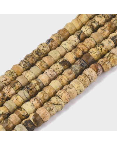 Kamień naturalny Jaspis krajobrazowy dysk heishi fasetowany ok 4x2-2,5mm sznurek