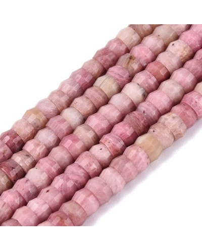 Kamień naturalny Rodonit dysk heishi fasetowany ok 4x2-2,5mm sznurek