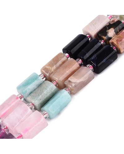 Kamień naturalny kamień słoneczny amazonit kwarc różowy ametyst prehnit rodonit sodalit mix walec ok 8~12x5~8x5~8mm sznurek