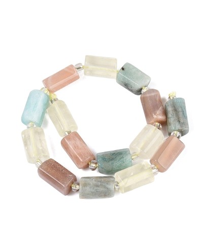 Kamień naturalny kamień słoneczny amazonit lemon kwarc mix walec ok 8~12x5~8x5~8mm s