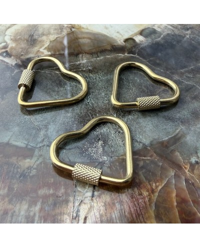 Zapięcie zakręcane serce 22x24x4mm stal nierdzewna złota