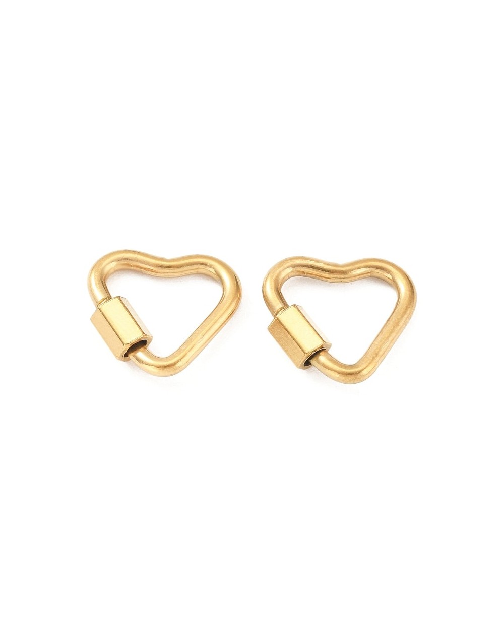 Zapięcie zakręcane serce 14x16x2mm stal nierdzewna złota