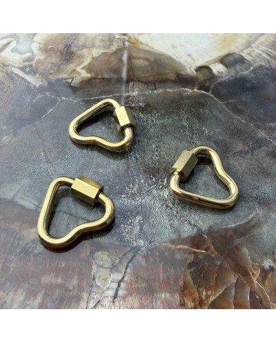 Zapięcie zakręcane serce 14x16x2mm stal nierdzewna złota