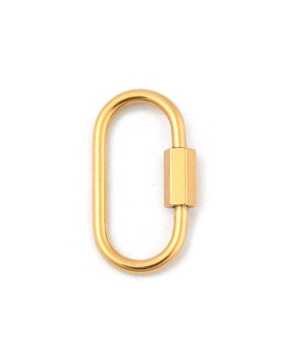 Zapięcie zakręcane owalne 26x14x2mm stal nierdzewna złota