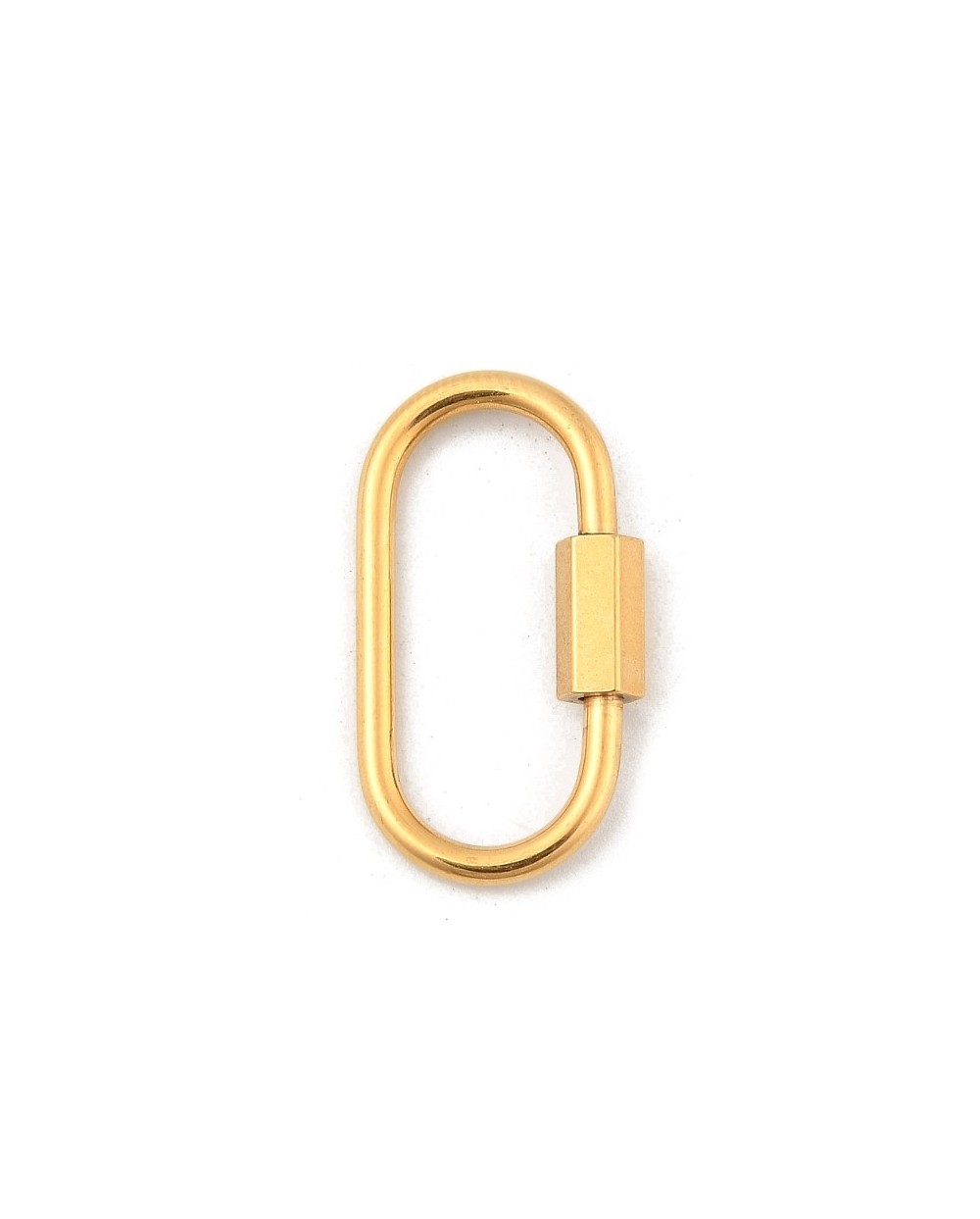 Zapięcie zakręcane owalne 26x14x2mm stal nierdzewna złota