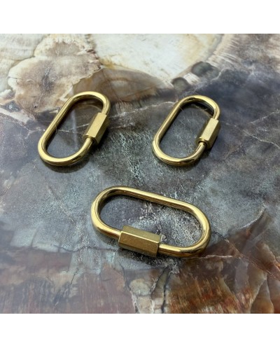 Zapięcie zakręcane owalne 26x14x2mm stal nierdzewna złota