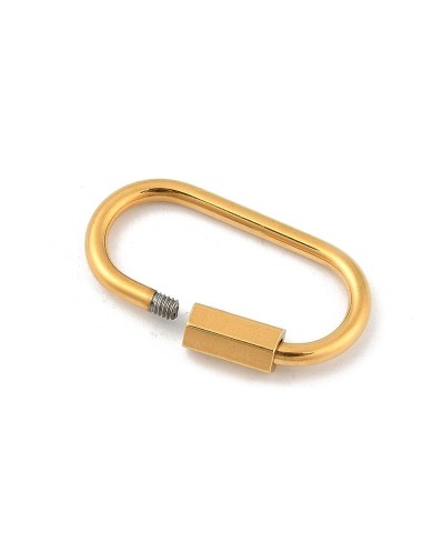 Zapięcie zakręcane owalne 26x14x2mm stal nierdzewna złota