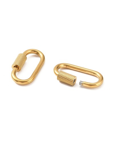 Zapięcie zakręcane owalne 21x10x2mm stal nierdzewna złota