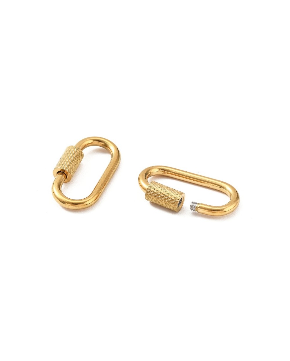 Zapięcie zakręcane owalne 21x10x2mm stal nierdzewna złota