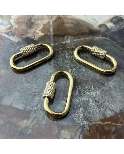 Zapięcie zakręcane owalne 21x10x2mm stal nierdzewna złota