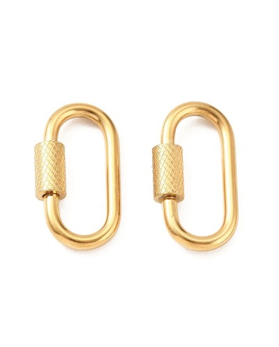 Zapięcie zakręcane owalne 21x10x2mm stal nierdzewna złota