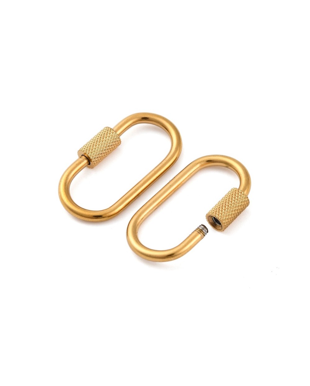 Zapięcie zakręcane owalne 26x14x4mm stal nierdzewna złota