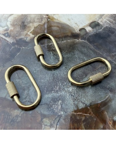 Zapięcie zakręcane owalne 26x14x4mm stal nierdzewna złota