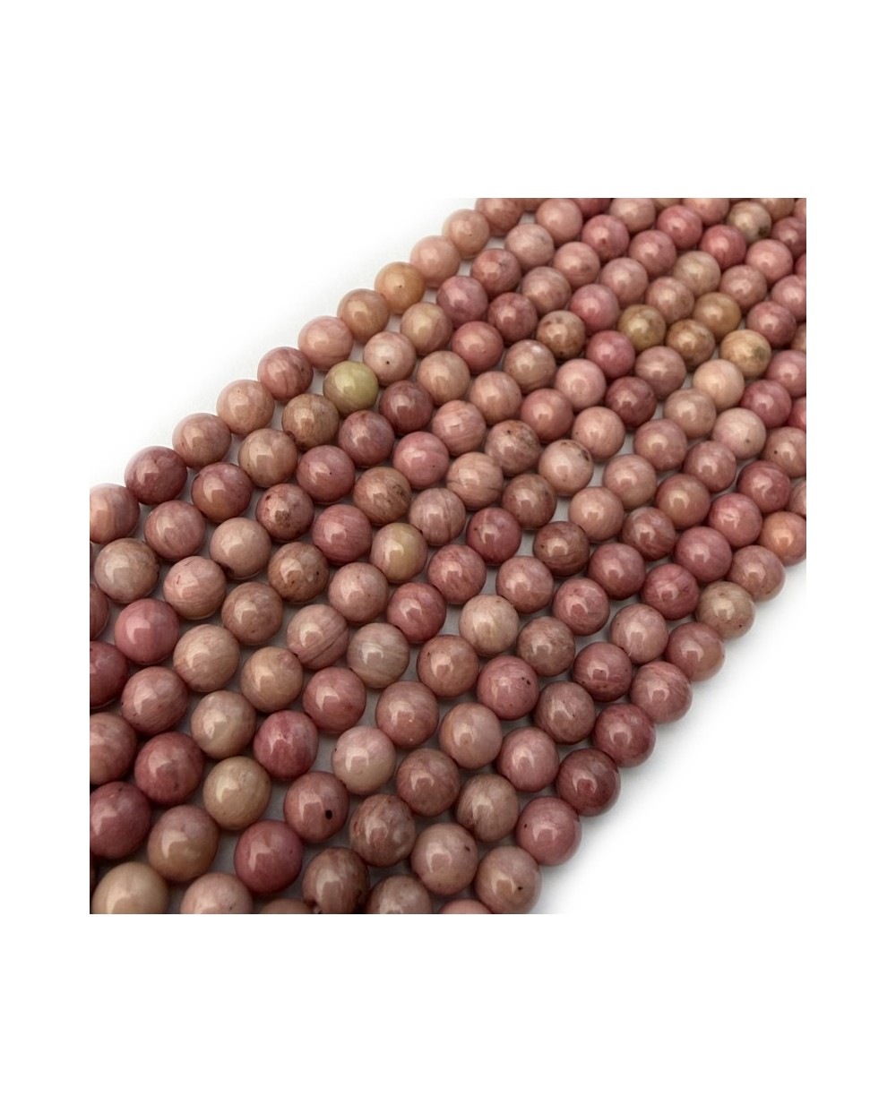 Kamień naturalny Rodonit kulka gładka ok 4mm mix róż sznurek