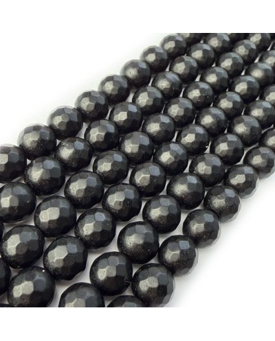 Black Stone kulka fasetowana matowa 8mm sznurek