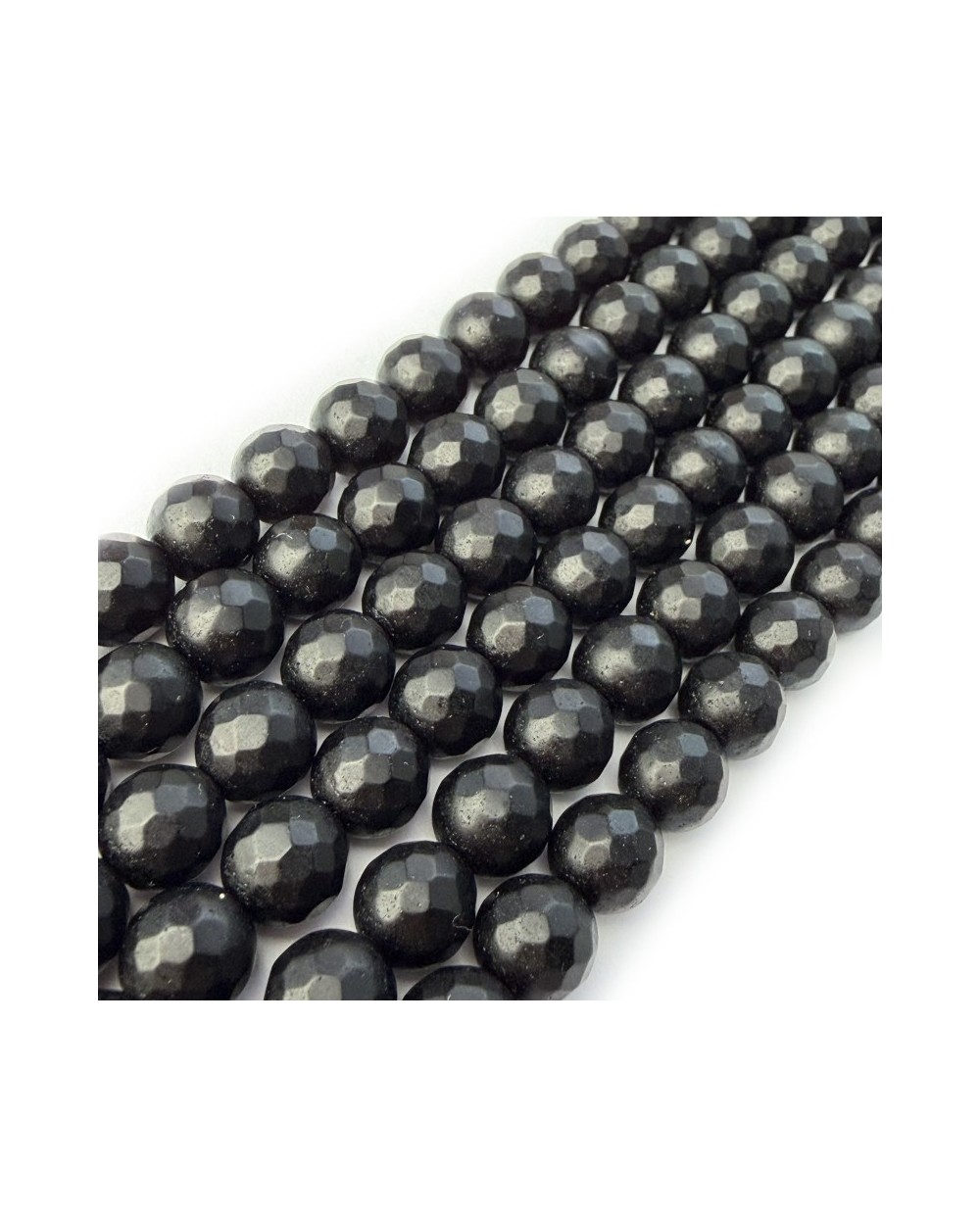 Black Stone kulka fasetowana matowa 8mm sznurek