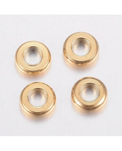 Przekładka do koralików oponka 4x1mm stal nierdzewna złota