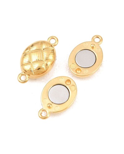Zapięcie magnetyczne z bolcami 8x14,5x4,5mm stal nierdzewna złota