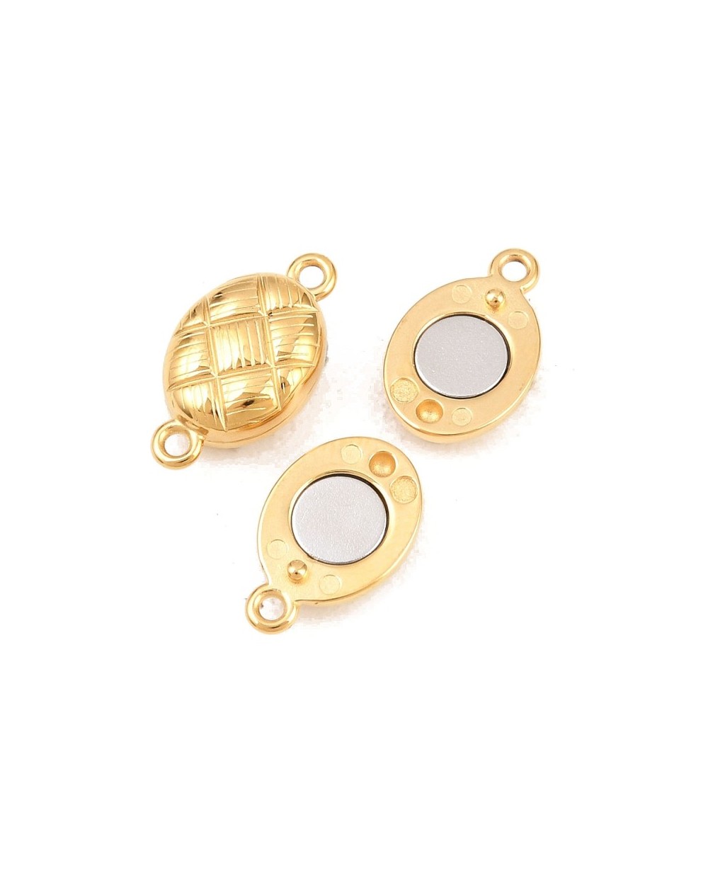 Zapięcie magnetyczne z bolcami 8x14,5x4,5mm stal nierdzewna złota