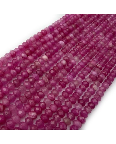 Jadeit oponka 4x3mm sznurek różowy
