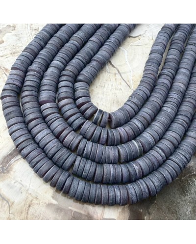 Muszla szara cięta dysk oponka ok 8x2-3mm sznurek mix