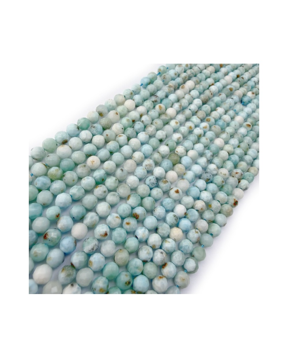Kamień naturalny Larimar kulka fasetowana ok 4,4mm sznurek mix