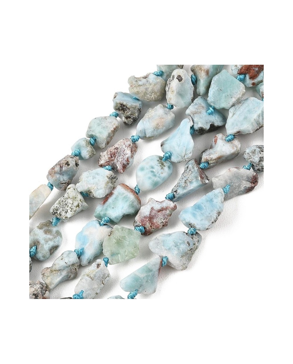 Kamień naturalny Larimar surowa bryłka 6~18x6~14x4~10mm sznurek