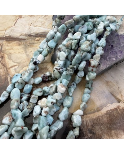 Kamień naturalny Larimar bryłka 5~9x5~8.5x3~6mm sznurek 20 cm