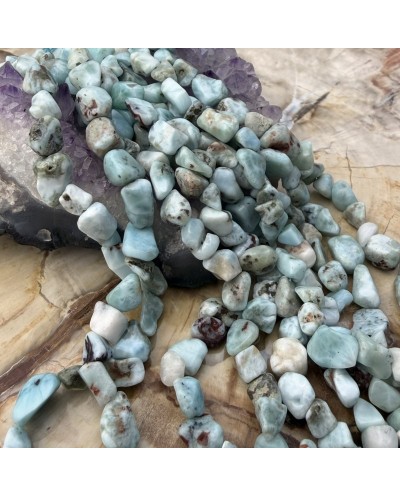 Kamień naturalny Larimar bryłka 5~9x5~8.5x3~6mm sznurek 20 cm